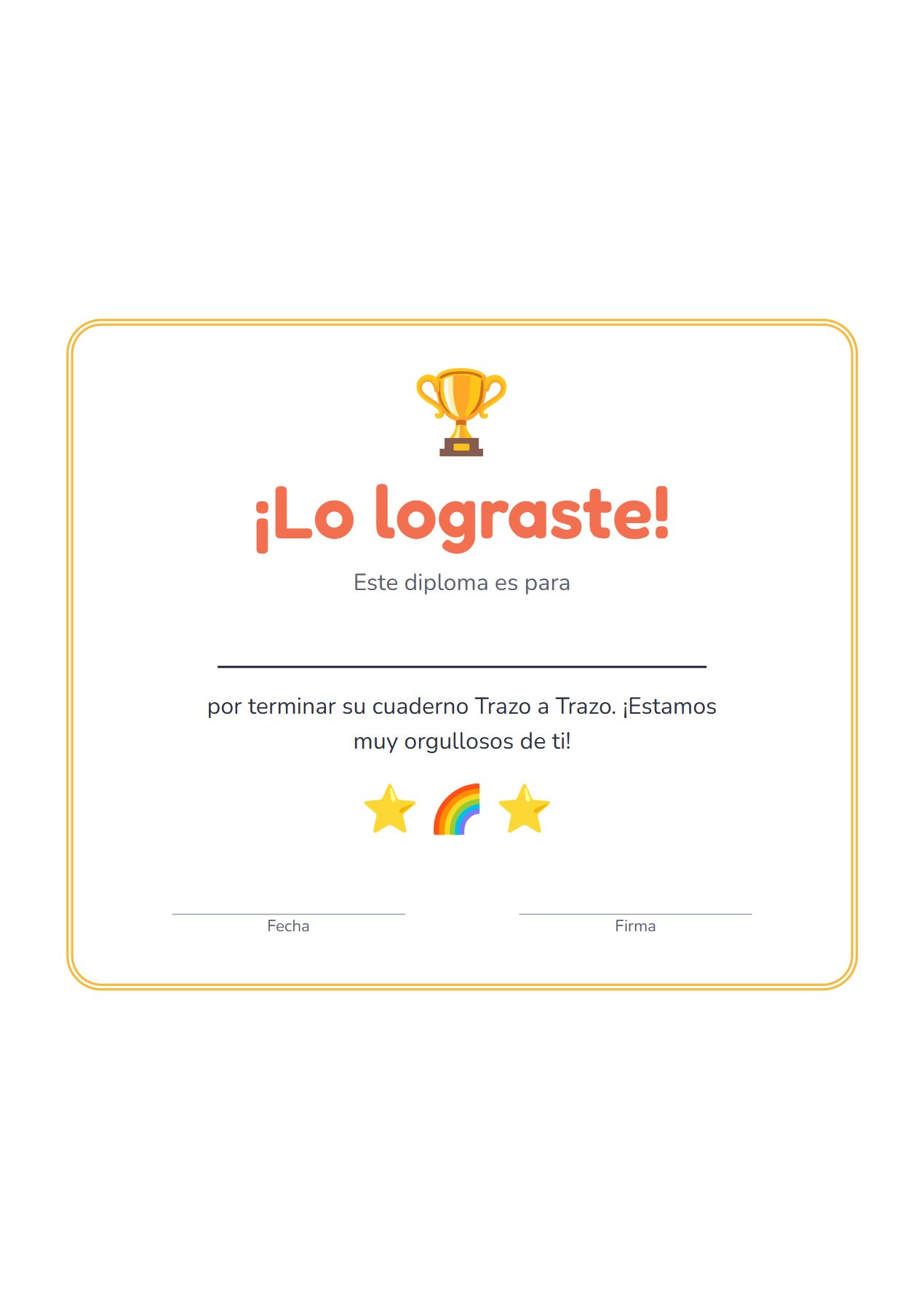 Diploma de ¡Lo lograste!