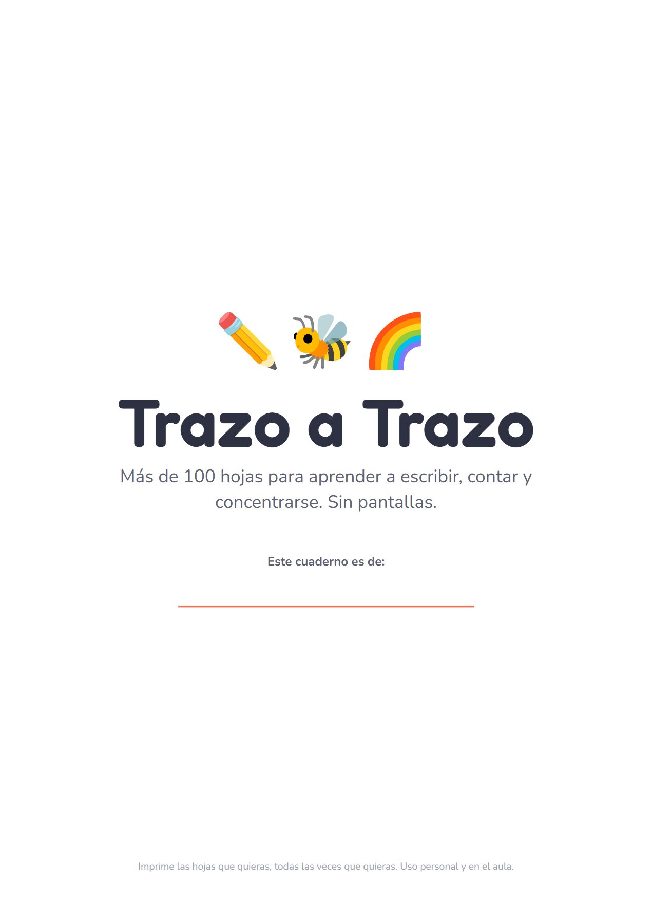 Portada del cuaderno Trazo a Trazo